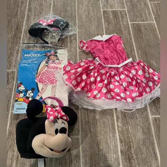 Disney Mickey And Friends Minnie Mouse Coustume Dress Bucket Ears Trick Or Treat - Picture 2 of 2